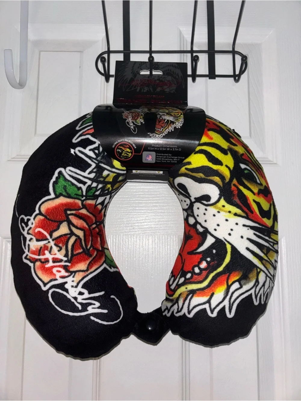 Tiger & Rose Travel Neck Pillow - Black, Yellow, Red NWT